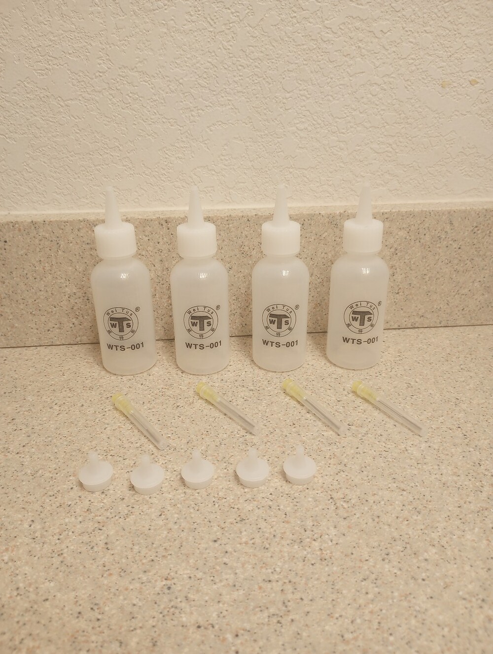 (4) 50ml Bottles w/ Needle Tip Dispenser for Flux Alcohol Cell Phone LCD Repair